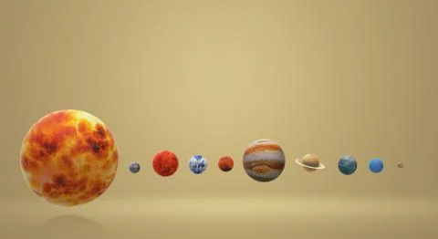 Solar universe 3d rendering for  science or  education content. Stock Illustration