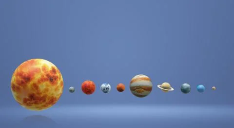 Solar universe 3d rendering for  science or  education content. 库存插图