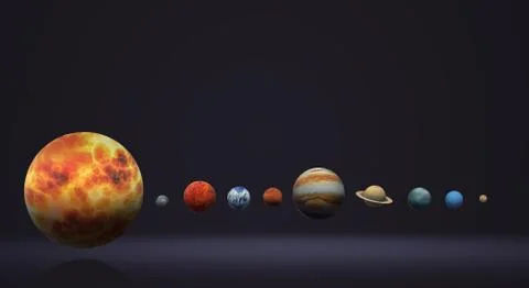 Solar universe 3d rendering for  science or  education content. Stock Illustration