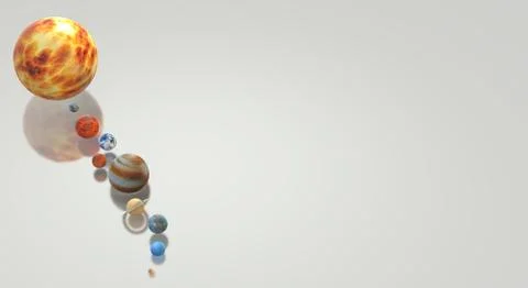 Solar universe 3d rendering for  science or  education content. Stock Illustration