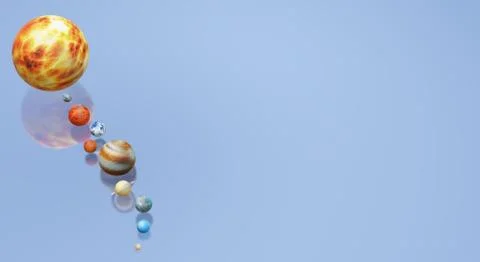 Solar universe 3d rendering for  science or  education content. Stock Illustration
