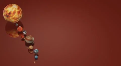 Solar universe 3d rendering for  science or  education content. 库存插图