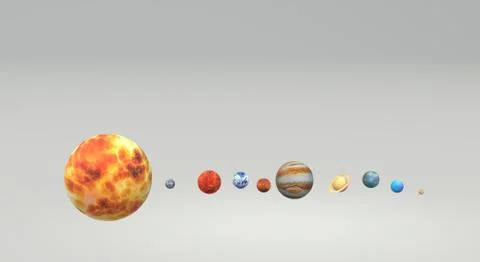 Solar universe 3d rendering for  science or  education content. Stock Illustration