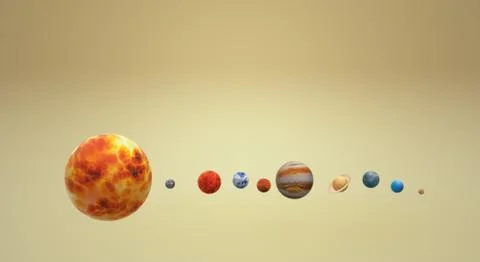 Solar universe 3d rendering for  science or  education content. 库存插图