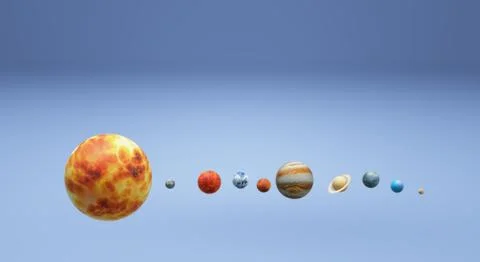 Solar universe 3d rendering for  science or  education content. 库存插图