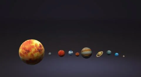 Solar universe 3d rendering for  science or  education content. Stock Illustration