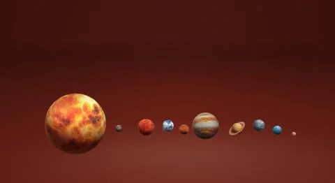 Solar universe 3d rendering for  science or  education content. Stock Illustration