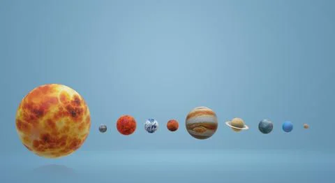 Solar universe 3d rendering for science or education content. Stock Photos