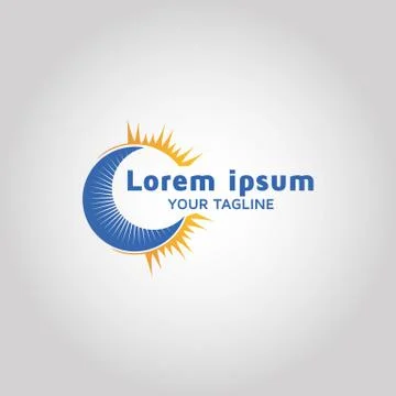 Solar vector logo design template Stock Illustration