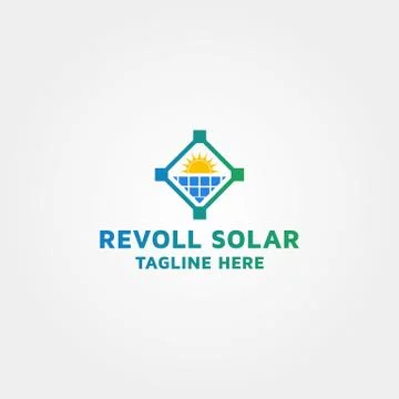 Solar Vector Modern Logo design template inspiration and idea Stock Illustration