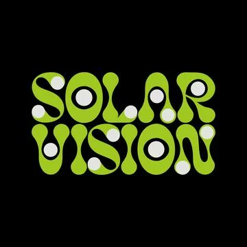 Solar Vision Green Text Logo on Black Background Stock Illustration