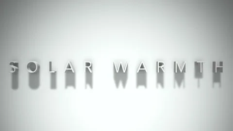 Solar warmth 3D title animation with shadows on a white background Stock Footage 297857800
