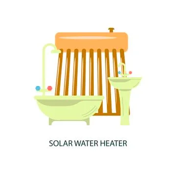 Solar water heater. Stock Illustration