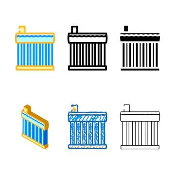 Solar water heater range color icon vector Stock Illustration
