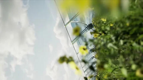 Solar water heating system 4k vertical video footage eco renewable energy Stock Footage 151019726