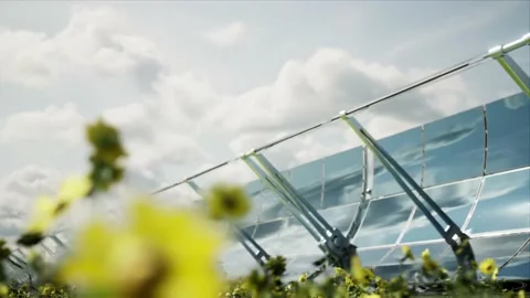 Solar water heating system 4k video footage eco renewable energy Stock Footage 151019770