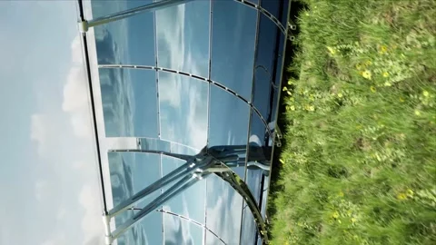 Solar Water Heating System 4k vertical footage Stock Footage 151019866