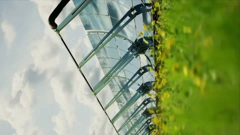 Solar Water Heating System 4k vertical footage Stock Footage 151020122