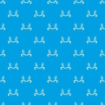 Solar Wheat pattern vector seamless blue Stock Illustration