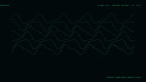 Solar Wind and Geomagnetic Activity Data Visualization Interface Stock Footage 340917096