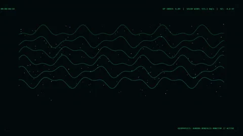 Solar Wind and Geomagnetic Activity Data Visualization Interface Stock Footage 340917116