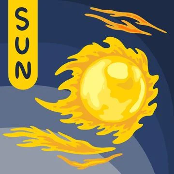 Solar wind. Solar storm, sun rays wave. Illustrazione stock