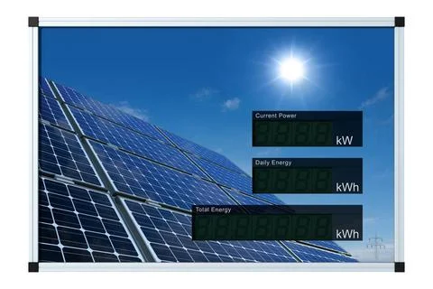 Solaranzeige - englisch - LCD ohne Werte , einfach editierbar durch Beschn... Stock Photos