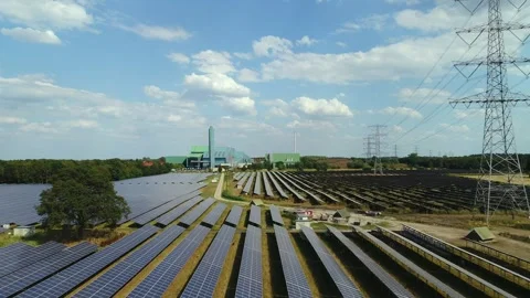 Solarfarm in the Netherlands Stock Footage 289908938
