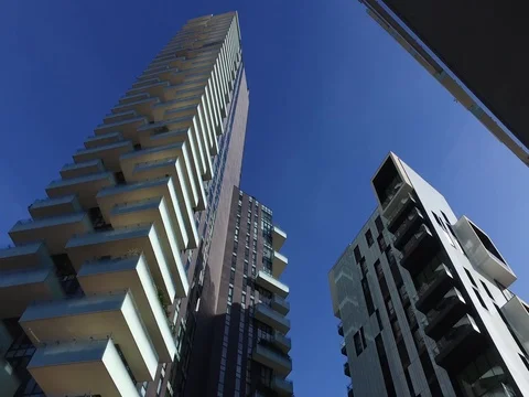 Solaria tower, Milan, Porta Nuova skyscraper residences, Italy. Milan Stock Footage 80967853