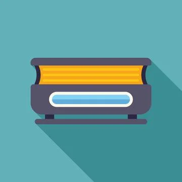Solarium bed emitting uv light for tanning representing beauty and relaxation Stock Illustration