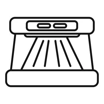 Solarium lamp emitting ultraviolet rays icon Stockillustratie