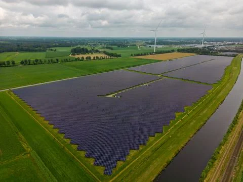 Solarpanel field Foto stock