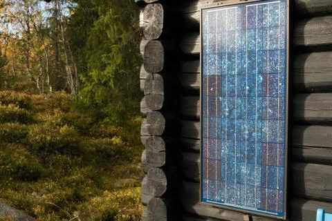 Solarpower. Simpel model often used in recreational places Stock Photos