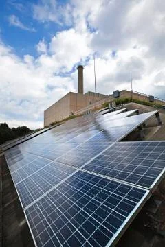 Solars panels array in Japan Foto stock