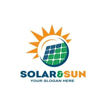 Solar&amp;sun logo Stock Illustration