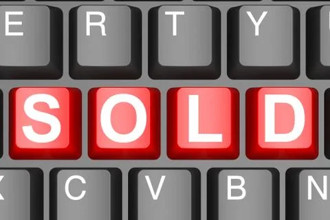 Sold button on modern computer keyboard Stock Illustration