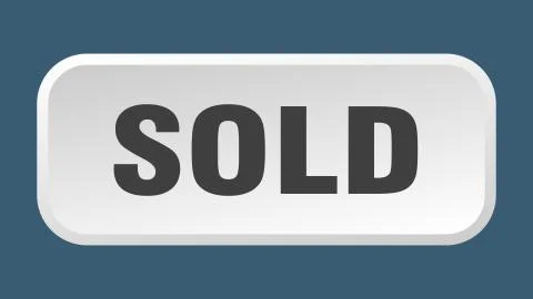 Sold button. sold square 3d push button Stock Illustration