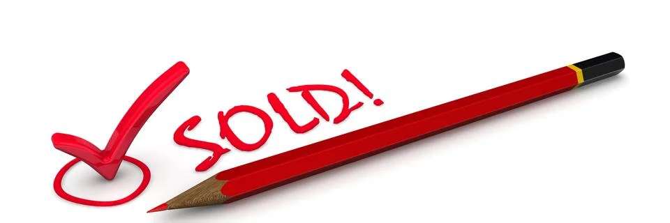 Sold! The Check Mark 스톡 일러스트