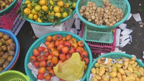Sold fruit at the market Stock Footage 70294208