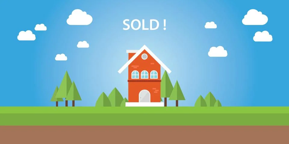 Sold house Stock Illustration