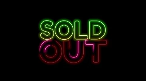 Sold neon horizontal Stock Footage 307283250