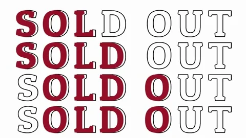 Sold Out Animation – Bold, Dynamic, and Eye-Catching Motion Typography Stock Footage 303046507