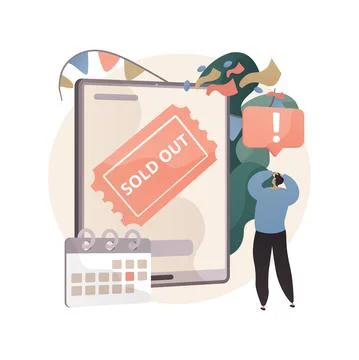 Sold-out event abstract concept vector illustration. Stock Illustration