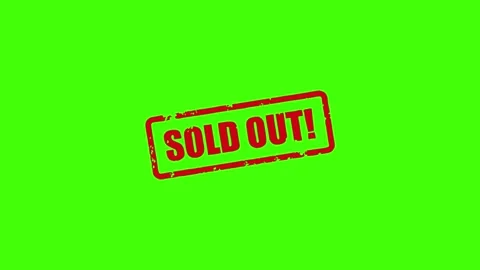 SOLD OUT red animation on green background, Sold out postal stamp 4k 스톡 동영상 305162306
