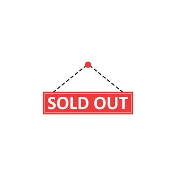 Sold out store sign. Vector icon template Stock Illustration
