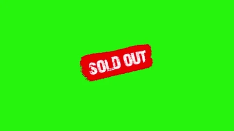 Sold out text animation on green screen 库存影片 334418219