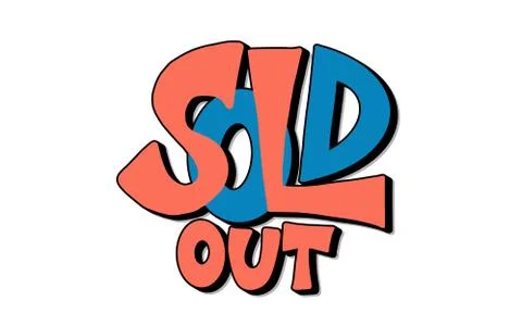 Sold out text isolated. Vector stylized lettering illustration. Stock Illustration