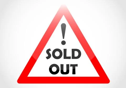 Sold out triangle icon Illustrazione stock