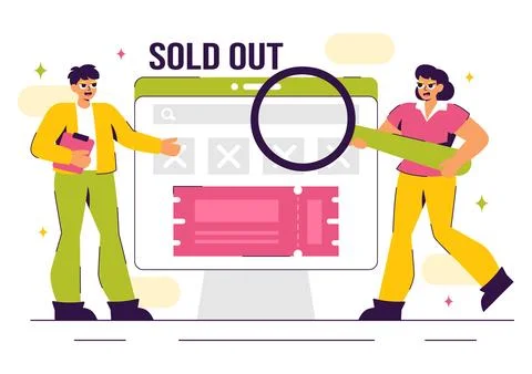 Sold Out Vector Illustration featuring a Shopping Message or Special Offer .. Stock Illustration