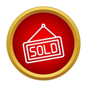 Sold sign icon displaying completed transaction Иллюстрация